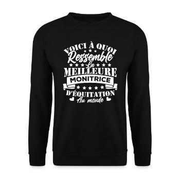 La meilleure monitrice d'équitation au monde - Sweat-shirt Unisexe - noir - Devant - Alina (178cm) & Michal (187cm)