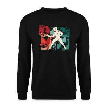Fechten Fechtsport Degen Vintage Fechter - Unisex Pullover - Schwarz - Vorne - Alina (178cm) & Michal (187cm)