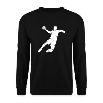 Handball player Silhouette Handball Handball player - Unisex Sweatshirt - black - Front - Alina (178cm) & Michal (187cm)