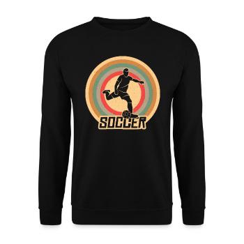 Fußballer Vintage Fußball Spieler Fußballspieler - Unisex Pullover - Schwarz - Vorne - Alina (178cm) & Michal (187cm)