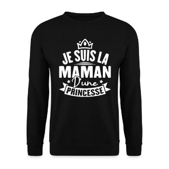 Je suis la maman d une princesse - Sweat-shirt Unisexe - noir - Devant - Alina (178cm) & Michal (187cm)
