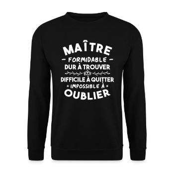 Maître formidable, Cadeau Maître école - Sweat-shirt Unisexe - noir - Devant - Alina (178cm) & Michal (187cm)