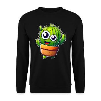 Mein kleiner grüner Kaktus - Unisex Pullover - Schwarz - Vorne - Alina (178cm) & Michal (187cm)
