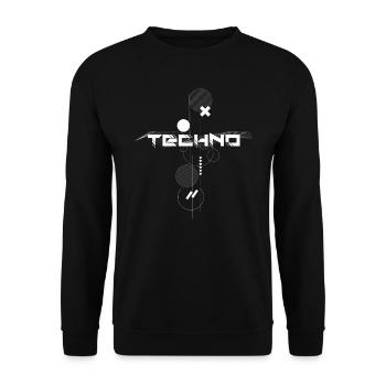 Techno - Unisex Pullover - Schwarz - Vorne - Alina (178cm) & Michal (187cm)