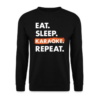 Singer Eat Sleep Karaoke - Unisex Pullover - Schwarz - Vorne - Alina (178cm) & Michal (187cm)