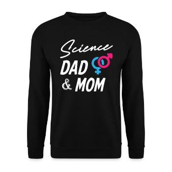 Funny Science Dad and Mom - Unisex Pullover - Schwarz - Vorne - Alina (178cm) & Michal (187cm)