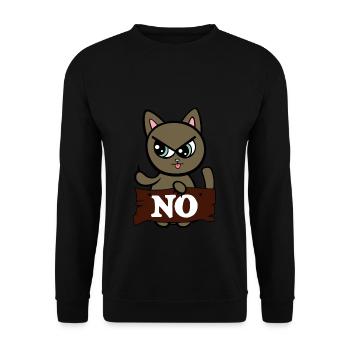 Noe Einfach Noe Böse Katze für Katzen Mami Cat Mom - Unisex Pullover - Schwarz - Vorne - Alina (178cm) & Michal (187cm)