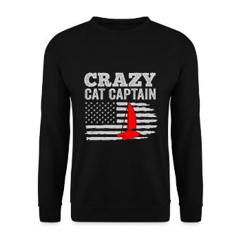 Katamaran Kapitän Segeln Segelboot - Unisex Pullover - Schwarz - Vorne - Alina (178cm) & Michal (187cm)