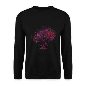 Papillon Arbre Papillons colorés Mouches - Sweat-shirt Unisexe - noir - Devant - Alina (178cm) & Michal (187cm)