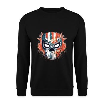 Lucha Libre Mexikanische Wrestling Maske Luchador - Unisex Pullover - Schwarz - Vorne - Alina (178cm) & Michal (187cm)