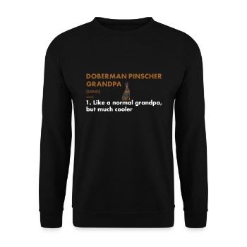 Doberman Pinscher Grandpa Definition - Unisex Sweatshirt - black - Front - Alina (178cm) & Michal (187cm)