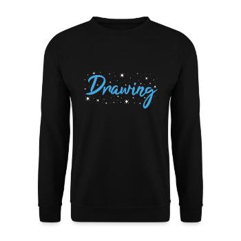 Drawer Drawing - Unisex Pullover - Schwarz - Vorne - Alina (178cm) & Michal (187cm)
