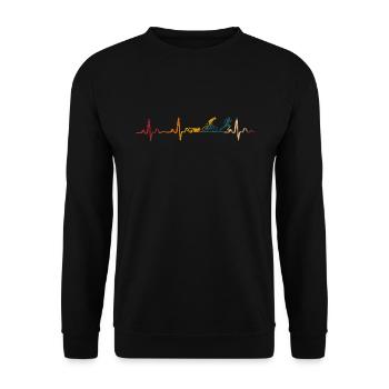 Triathlet Herzschlag Triathlon - Unisex Pullover - Schwarz - Vorne - Alina (178cm) & Michal (187cm)