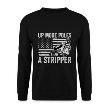 Power Lineman Power Line Electrician - Unisex Sweatshirt - black - Front - Alina (178cm) & Michal (187cm)
