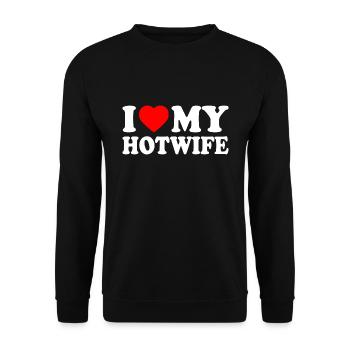 I love my hotwife - Unisex Sweatshirt - black - Front - Alina (178cm) & Michal (187cm)