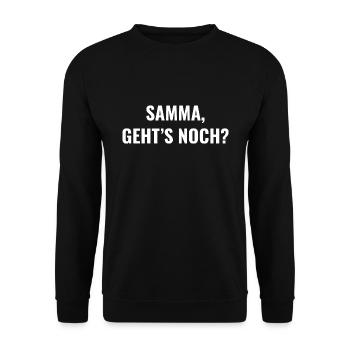 Samma, geht's noch? - Unisex Pullover - Schwarz - Vorne - Alina (178cm) & Michal (187cm)