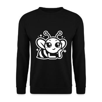 Süße Biene – Fröhliches Design für kleine Kinder - Unisex Pullover - Schwarz - Vorne - Alina (178cm) & Michal (187cm)