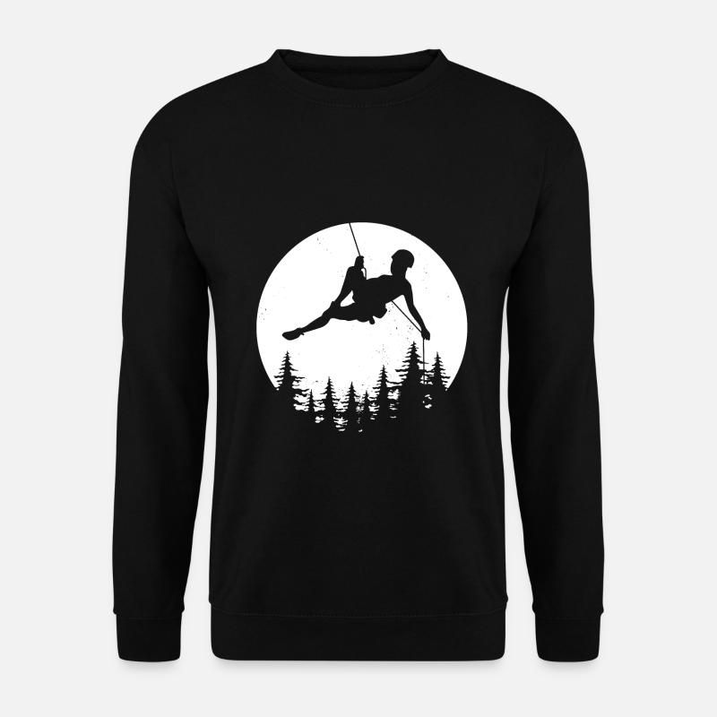 Lune grimpeur escalade rappel montagnes cadeau - Sweat-shirt Unisexe - noir