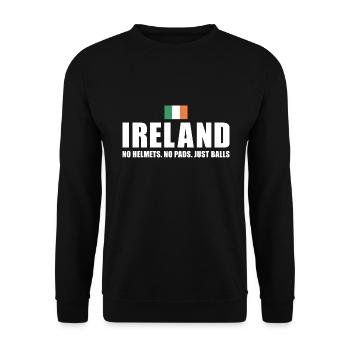 Pas de casques pas de coussinets juste des ballons Irlande Rugby - Sweat-shirt Unisexe - noir - Devant - Alina (178cm) & Michal (187cm)
