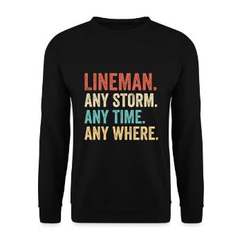 Funny High Voltage Electrician Saying Electrics - Unisex Sweatshirt - black - Front - Alina (178cm) & Michal (187cm)