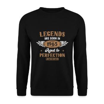58 Birthday Gift Man Woman 1965 Born - Unisex Sweatshirt - black - Front - Alina (178cm) & Michal (187cm)
