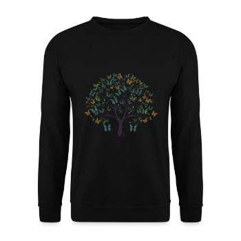 Papillon Arbre Papillons colorés Mouches - Sweat-shirt Unisexe - noir - Devant - Alina (178cm) & Michal (187cm)