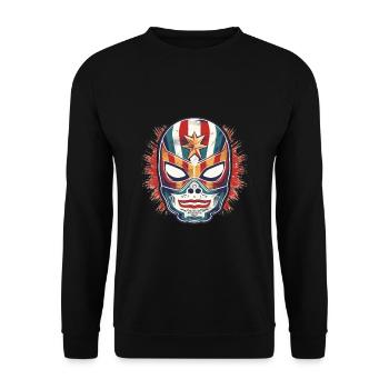Lucha Libre Mexikanische Wrestling Maske Luchador - Unisex Pullover - Schwarz - Vorne - Alina (178cm) & Michal (187cm)