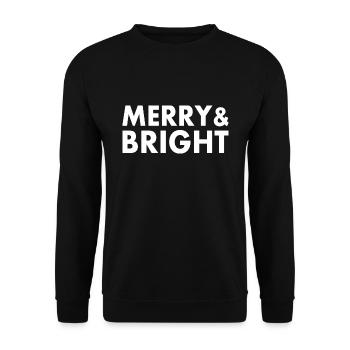Merry and bright - Unisex Sweatshirt - black - Front - Alina (178cm) & Michal (187cm)