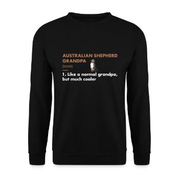 Dog Aussie Grandpa Definition - Unisex Sweatshirt - black - Front - Alina (178cm) & Michal (187cm)