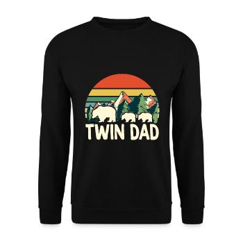Cadeau de Jumeaux pour papa de jumeaux - Sweat-shirt Unisexe - noir - Devant - Alina (178cm) & Michal (187cm)