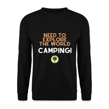 The need to explore the world - Unisex Sweatshirt - black - Front - Alina (178cm) & Michal (187cm)