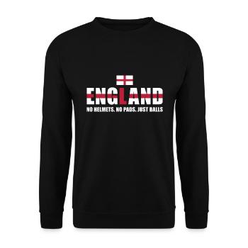 No Helmets No Pads Just Balls England Rugby - Unisex Pullover - Schwarz - Vorne - Alina (178cm) & Michal (187cm)