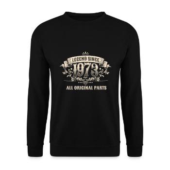 50 Years Old Legend Since 1973 50th Birthday - Unisex Pullover - Schwarz - Vorne - Alina (178cm) & Michal (187cm)