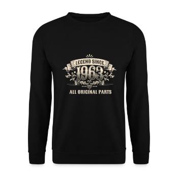 60 Years Old Legend Since 1963 60th Birthday - Unisex Pullover - Schwarz - Vorne - Alina (178cm) & Michal (187cm)