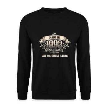 30 Years Old Made In 1993 All Original Parts - Unisex Pullover - Schwarz - Vorne - Alina (178cm) & Michal (187cm)