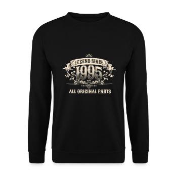 Retro Vintage Birthday Legend Since 1995 Original - Unisex Pullover - Schwarz - Vorne - Alina (178cm) & Michal (187cm)