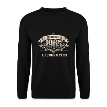 Retro Vintage Birthday Legend Since 1965 Original - Unisex Pullover - Schwarz - Vorne - Alina (178cm) & Michal (187cm)