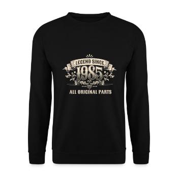 Retro Vintage Birthday Legend Since 1985 Original - Unisex Pullover - Schwarz - Vorne - Alina (178cm) & Michal (187cm)