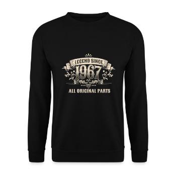 Retro Vintage Legend Since 1967 Original Parts - Unisex Pullover - Schwarz - Vorne - Alina (178cm) & Michal (187cm)