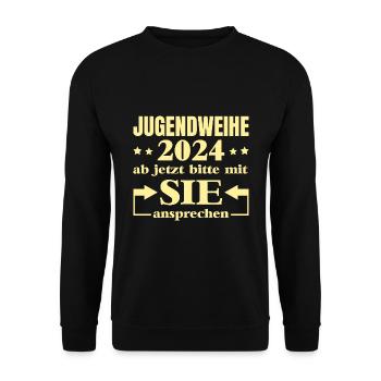 Youth Consecration 2024 From now on, please address them - Unisex Sweatshirt - black - Front - Alina (178cm) & Michal (187cm)