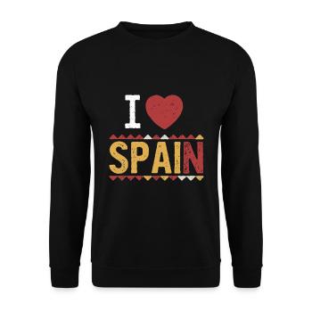 I Love Spain - Unisex Sweatshirt - black - Front - Alina (178cm) & Michal (187cm)