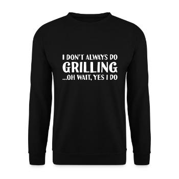 Griller I Don't Always Knit Grilling - Unisex Sweatshirt - black - Front - Alina (178cm) & Michal (187cm)