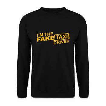 FAKE Taxi Driver - Unisex Pullover - Schwarz - Vorne - Alina (178cm) & Michal (187cm)