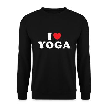 Yogi I Love Yoga - Unisex Sweatshirt - black - Front - Alina (178cm) & Michal (187cm)