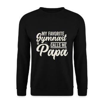 Mon gymnaste préféré m’appelle Papa - Sweat-shirt Unisexe - noir - Devant - Alina (178cm) & Michal (187cm)