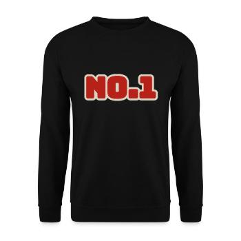 No.1 number 1 one - Unisex Sweatshirt - black - Front - Alina (178cm) & Michal (187cm)