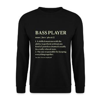 Bassgitarre Bass Player Bassist - Unisex Pullover - Schwarz - Vorne - Alina (178cm) & Michal (187cm)