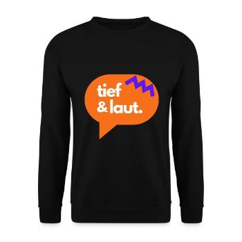 tief & laut - Unisex Pullover - Schwarz - Vorne - Alina (178cm) & Michal (187cm)