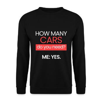 How many cars? - Unisex Sweatshirt - black - Front - Alina (178cm) & Michal (187cm)