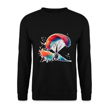 Motorschirm Paramotor - Unisex Sweatshirt - black - Front - Alina (178cm) & Michal (187cm)